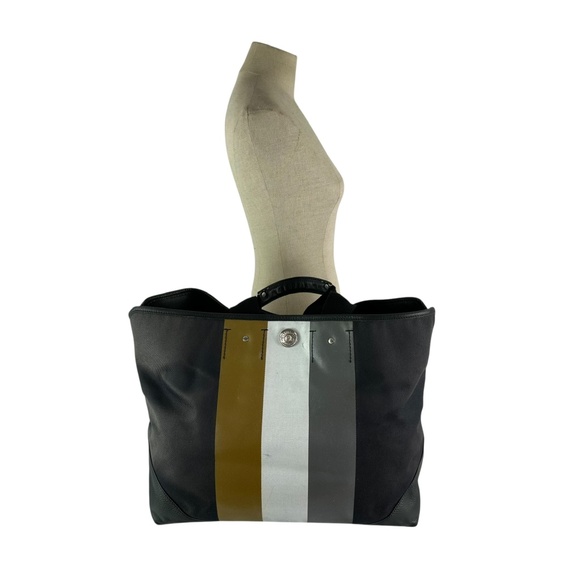 Ghurka Handbags - Genuine GHURKA Large Tricolor Chrome Stripe Canvas Leather Tote Bag $1595